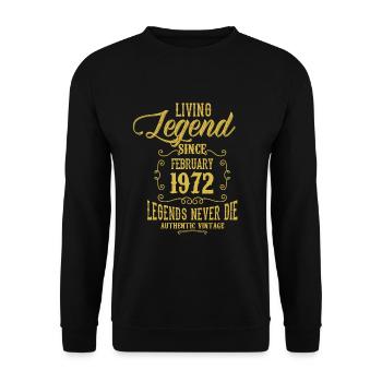Living Legend since February 1972 - Unisex Sweatshirt - black - Front - Alina (178cm) & Michal (187cm)