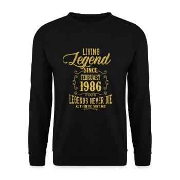Living Legend since February 1986 - Unisex Pullover - Schwarz - Vorne - Alina (178cm) & Michal (187cm)