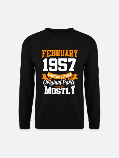 Februar 1957 Vintage Geburtstag Geschenk - Unisex Pullover - Schwarz