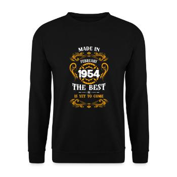 Made In February 1954 The Best - Unisex Sweatshirt - black - Front - Alina (178cm) & Michal (187cm)