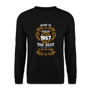 Fabriqué en février 1957 Le meilleur - Sweat-shirt Unisexe - noir - Devant - Alina (178cm) & Michal (187cm)