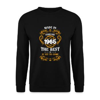 Fabriqué en février 1965 Le meilleur - Sweat-shirt Unisexe - noir - Devant - Alina (178cm) & Michal (187cm)