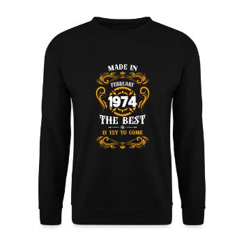 Made In February 1974 The Best - Sweat-shirt Unisexe - noir - Devant - Alina (178cm) & Michal (187cm)