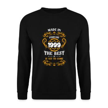 Made In February 1999 The Best - Unisex Sweatshirt - black - Front - Alina (178cm) & Michal (187cm)