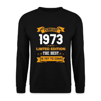 February 1973 Birthday present - Unisex Sweatshirt - black - Front - Alina (178cm) & Michal (187cm)