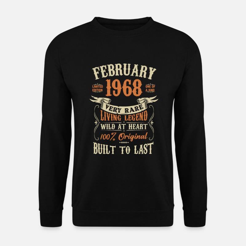 Février 1968 Cadeau d’anniversaire - Sweat-shirt Unisexe - noir