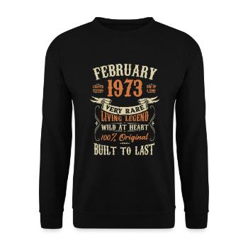 February 1973 Birthday present - Unisex Sweatshirt - black - Front - Alina (178cm) & Michal (187cm)