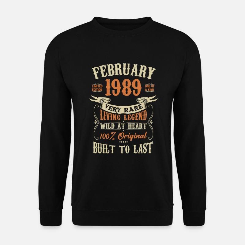 February 1989 Birthday present - Unisex Sweatshirt - black