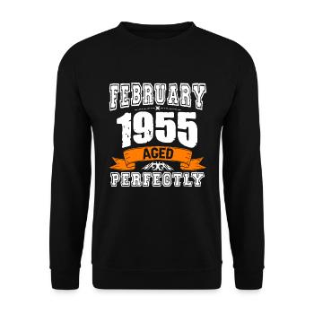 Cadeau d'anniversaire vintage de janvier 1955 - Sweat-shirt Unisexe - noir - Devant - Alina (178cm) & Michal (187cm)