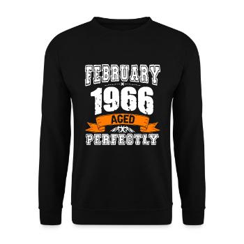 Cadeau d'anniversaire vintage de janvier 1966 - Sweat-shirt Unisexe - noir - Devant - Alina (178cm) & Michal (187cm)