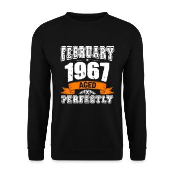Cadeau d'anniversaire vintage de janvier 1967 - Sweat-shirt Unisexe - noir - Devant - Alina (178cm) & Michal (187cm)