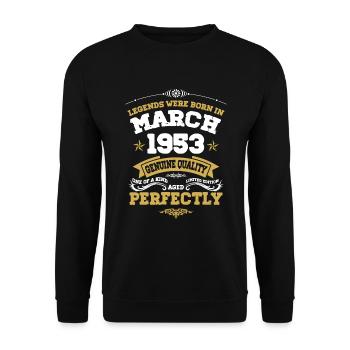 Vintage Aged To Perfection March 1953 - Unisex Sweatshirt - black - Front - Alina (178cm) & Michal (187cm)