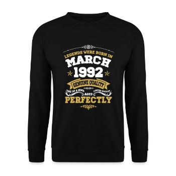 Vintage Aged To Perfection March 1992 - Unisex Sweatshirt - black - Front - Alina (178cm) & Michal (187cm)