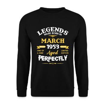 Vintage Aged To Perfection March 1953 - Unisex Sweatshirt - black - Front - Alina (178cm) & Michal (187cm)