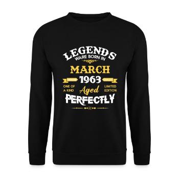 Vintage Aged To Perfection March 1963 - Unisex Sweatshirt - black - Front - Alina (178cm) & Michal (187cm)