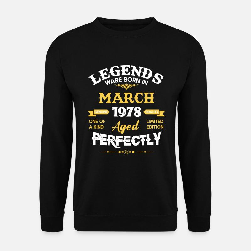 Vintage Aged To Perfection March 1978 - Unisex Pullover - Schwarz