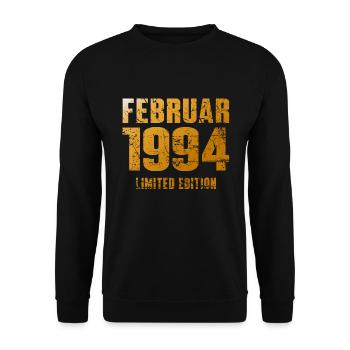 Legendär Seit Februar 1994 Geburtstag Geschenk - Unisex Pullover - Schwarz - Vorne - Alina (178cm) & Michal (187cm)