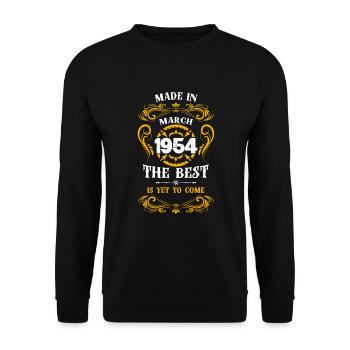 Made In March 1954 The Best - Unisex Sweatshirt - black - Front - Alina (178cm) & Michal (187cm)