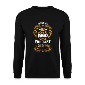 Fabriqué en mars 1960 Le meilleur - Sweat-shirt Unisexe - noir - Devant - Alina (178cm) & Michal (187cm)