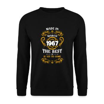 Made In March 1967 The Best - Unisex Pullover - Schwarz - Vorne - Alina (178cm) & Michal (187cm)