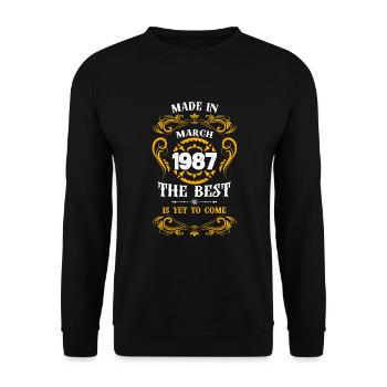 Fabriqué en mars 1987 Le meilleur - Sweat-shirt Unisexe - noir - Devant - Alina (178cm) & Michal (187cm)