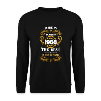 Fabriqué en mars 1988 Le meilleur - Sweat-shirt Unisexe - noir - Devant - Alina (178cm) & Michal (187cm)