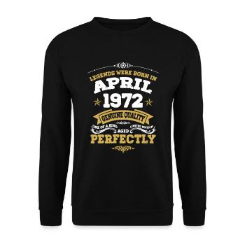 Vintage Aged To Perfection April 1972 - Unisex Sweatshirt - black - Front - Alina (178cm) & Michal (187cm)