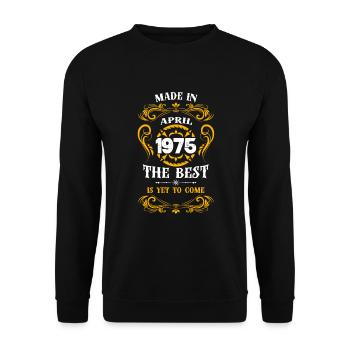Fabriqué en avril 1975 Le meilleur - Sweat-shirt Unisexe - noir - Devant - Alina (178cm) & Michal (187cm)