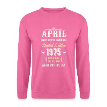 April 1975 Vintage Birthday Gift - Unisex Sweatshirt - pink - Front