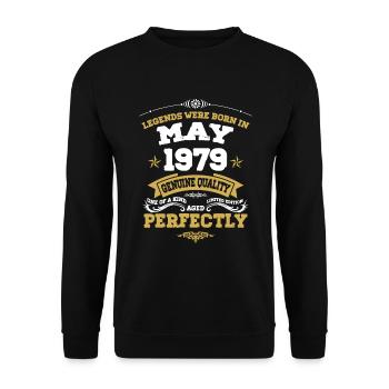 Vintage Aged To Perfection May 1979 - Unisex Sweatshirt - black - Front - Alina (178cm) & Michal (187cm)