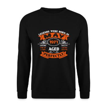 Legends Were Born In May 1971 Birthday - Unisex Pullover - Schwarz - Vorne - Alina (178cm) & Michal (187cm)