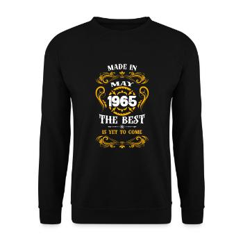 Fabriqué en mai 1965 Le meilleur - Sweat-shirt Unisexe - noir - Devant - Alina (178cm) & Michal (187cm)