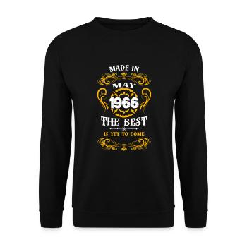Made In May 1966 The Best - Unisex Sweatshirt - black - Front - Alina (178cm) & Michal (187cm)