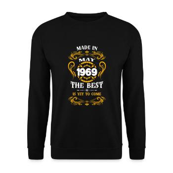 Fabriqué en mai 1969 Le meilleur - Sweat-shirt Unisexe - noir - Devant - Alina (178cm) & Michal (187cm)