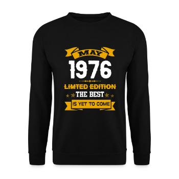 Mai 1976 Cadeau d’anniversaire - Sweat-shirt Unisexe - noir - Devant - Alina (178cm) & Michal (187cm)