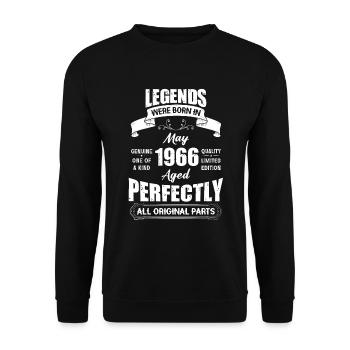 Legends Were Born In May 1966 Birthday - Unisex Pullover - Schwarz - Vorne - Alina (178cm) & Michal (187cm)