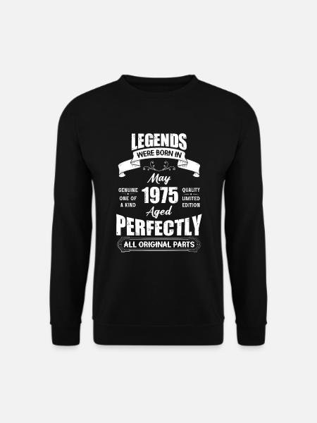 Legender blev født i maj 1975 fødselsdag - Unisex sweater - sort