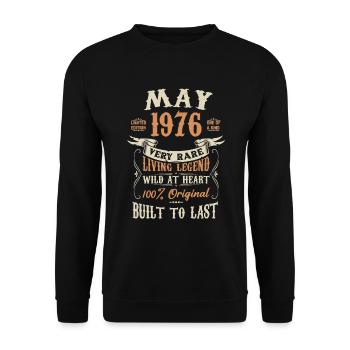 Mai 1976 Cadeau d’anniversaire - Sweat-shirt Unisexe - noir - Devant - Alina (178cm) & Michal (187cm)