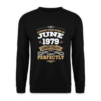 Vintage Aged To Perfection June 1979 - Unisex Sweatshirt - black - Front - Alina (178cm) & Michal (187cm)