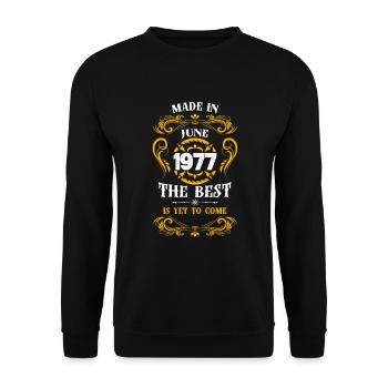 Made In June 1977 The Best - Unisex Pullover - Schwarz - Vorne - Alina (178cm) & Michal (187cm)