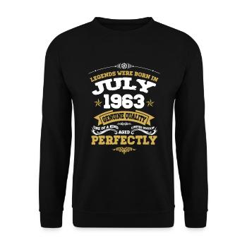Vintage Aged To Perfection July 1963 - Unisex Sweatshirt - black - Front - Alina (178cm) & Michal (187cm)
