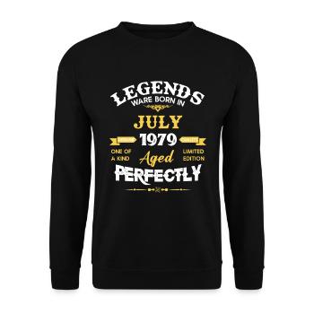 Vintage Aged To Perfection July 1979 - Unisex Sweatshirt - black - Front - Alina (178cm) & Michal (187cm)