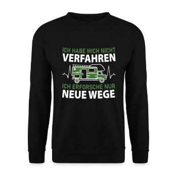 Wohnmobil Spruch Camper Camping Verfahren lustig - Unisex Pullover - Schwarz - Vorne - Alina (178cm) & Michal (187cm)