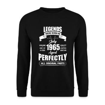 Legends Were Born In July 1965 Birthday - Unisex Pullover - Schwarz - Vorne - Alina (178cm) & Michal (187cm)
