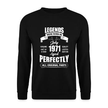 Legends Were Born In July 1971 Birthday - Unisex Pullover - Schwarz - Vorne - Alina (178cm) & Michal (187cm)