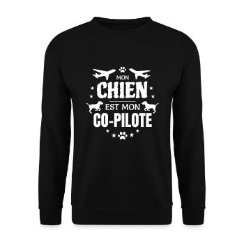 Mon chien est mon co-pilote - Sweat-shirt Unisexe - noir - Devant - Alina (178cm) & Michal (187cm)