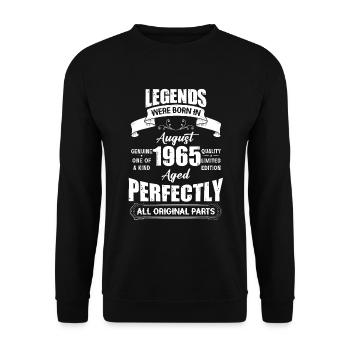 Legends Were Born In August 1965 Birthday - Unisex Pullover - Schwarz - Vorne - Alina (178cm) & Michal (187cm)
