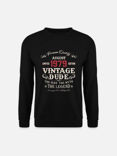 August 1979 Vintage Birthday Gift - Unisex Sweatshirt - black