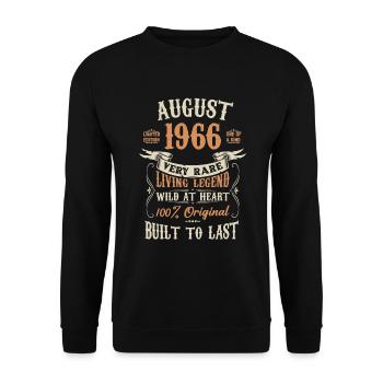 August 1966 Geburtstagsgeschenk - Unisex Pullover - Schwarz - Vorne - Alina (178cm) & Michal (187cm)