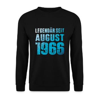 Legendär Seit August 1966 Geburtstag Geschenk - Unisex Pullover - Schwarz - Vorne - Alina (178cm) & Michal (187cm)